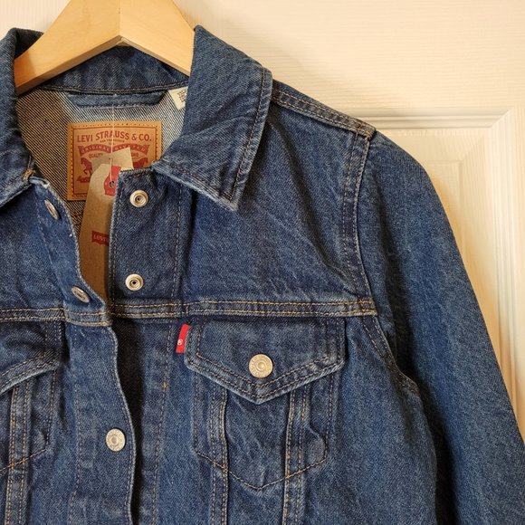 🍂 NWT Levi's Ribbed Trim Jean Jacket - Picture 4 of 10